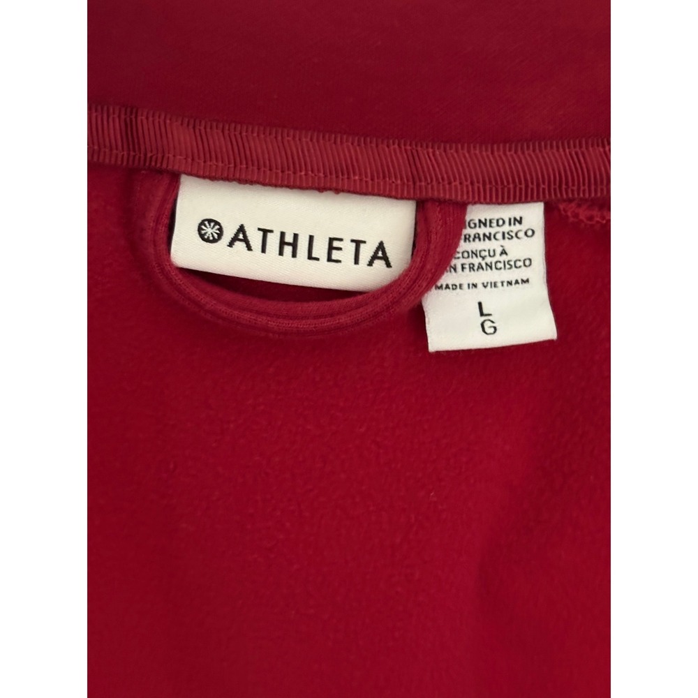 Athleta Women Hoodie Large Dark Red Zip Triumph Long Sleeve Thumbhole Jacket EUC - Picture 8 of 13